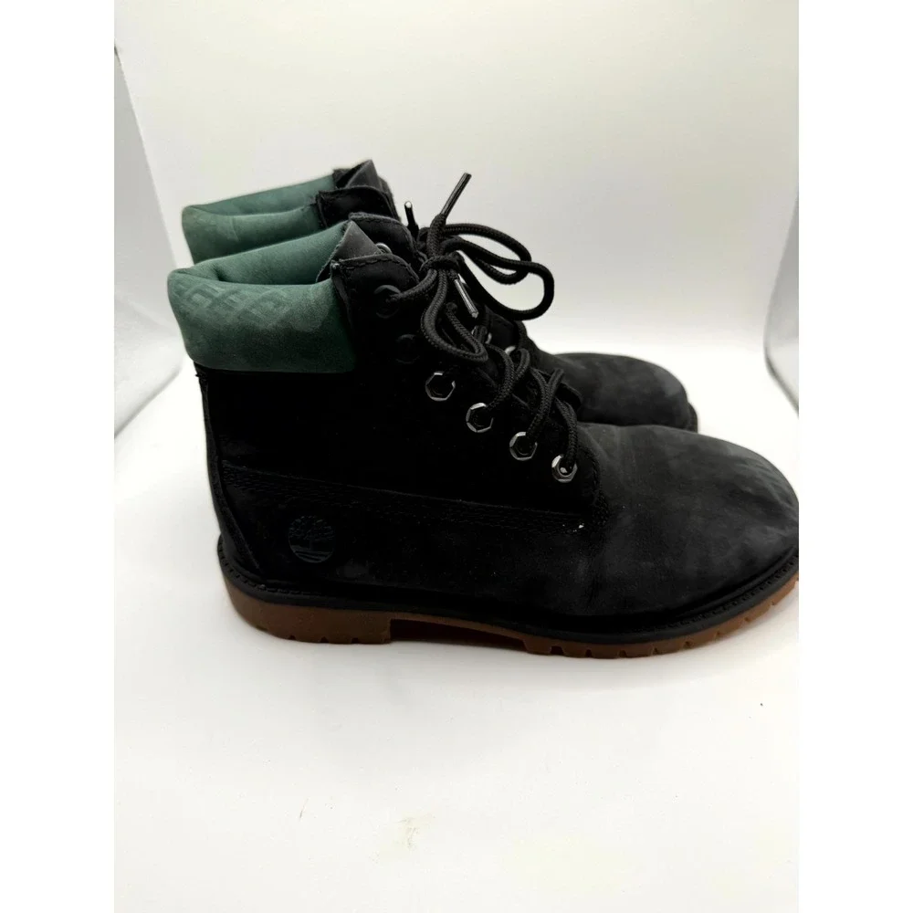 Timberland 6 Inch‎ Premium TB0A6CU8001 Boys 3 Varsity Chenille Black Nubuck Boot